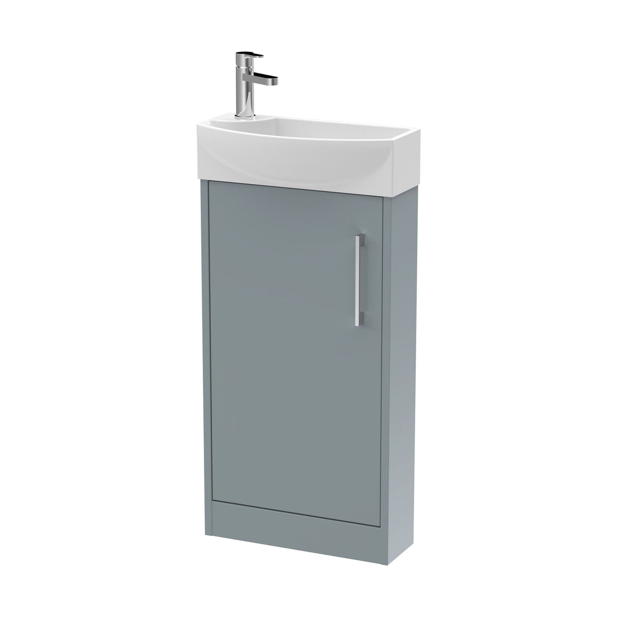[BFPF2321R] Winshill Contemporary 1 Door Floor Standing Cloakroom Vanity Unit with Basin - Choice of Orientation and Colour - Cutout