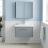[BFPF2322A] Winshill Contemporary 1 Drawer Wall Hung Vanity Unit with Mid-Edge Basin - Choice of Size and Colour - Silo