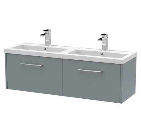 [BFPF2322C] Winshill Contemporary 2 Drawer 1200mm Wall Hung Vanity Unit with Thin Edge Basin - Choice of Colour - Cutout