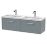 [BFPF2322C] Winshill Contemporary 2 Drawer 1200mm Wall Hung Vanity Unit with Thin Edge Basin - Choice of Colour - Cutout