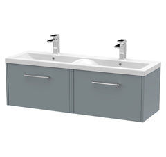 [BFPF2322F] Winshill Contemporary 2 Drawer Wall Hung Vanity Unit with Double Ceramic Basin, 1200mm, Choice of Colour - Cutout