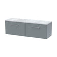 [BFPF2322LBG2] Winshill Contemporary 2 Drawer Wall Hung Vanity Unit with Laminate Worktop, Grey, 1200mm - Cutout