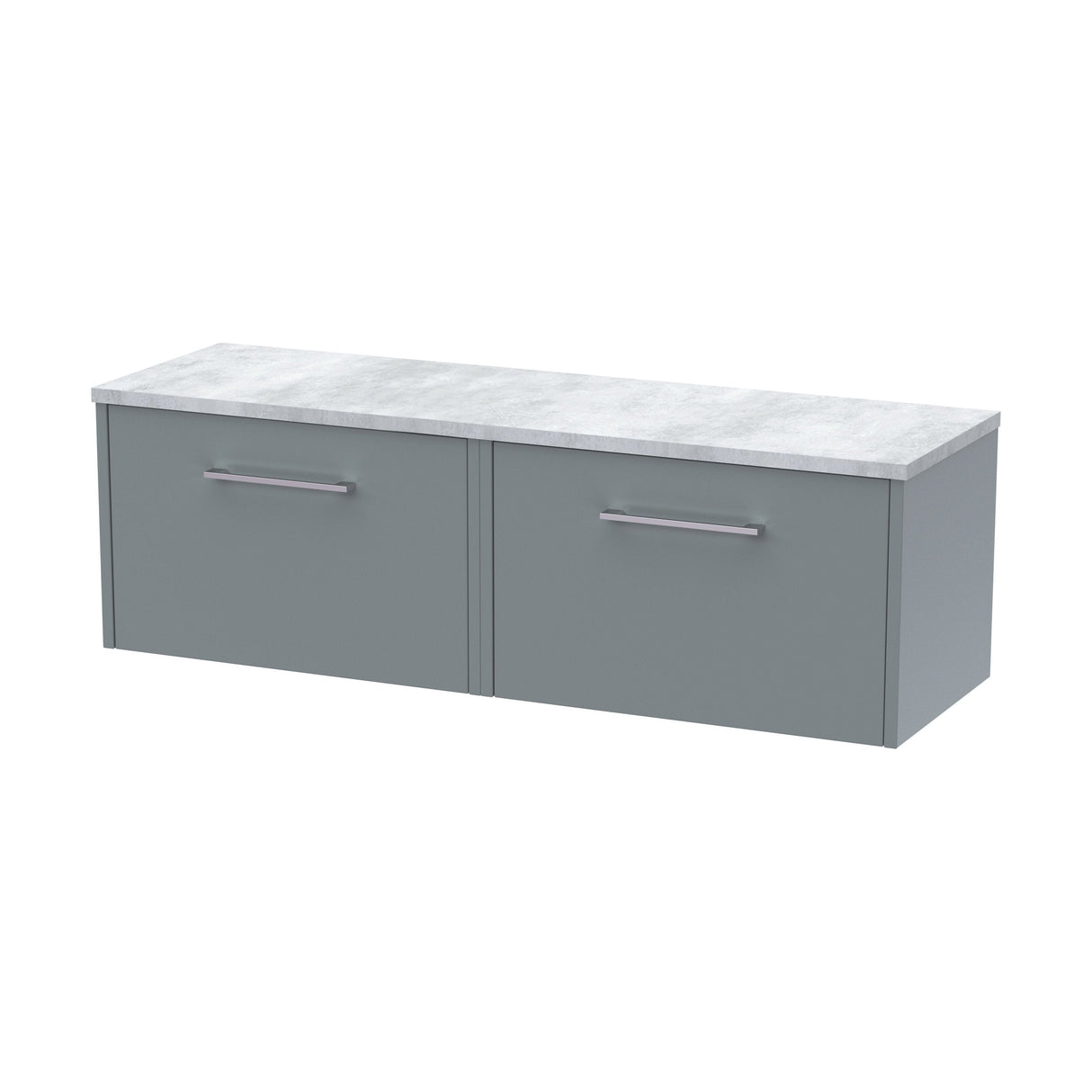 [BFPF2322LBG2] Winshill Contemporary 2 Drawer Wall Hung Vanity Unit with Bellato Grey Laminate Worktop - Choice of Colour - Cutout