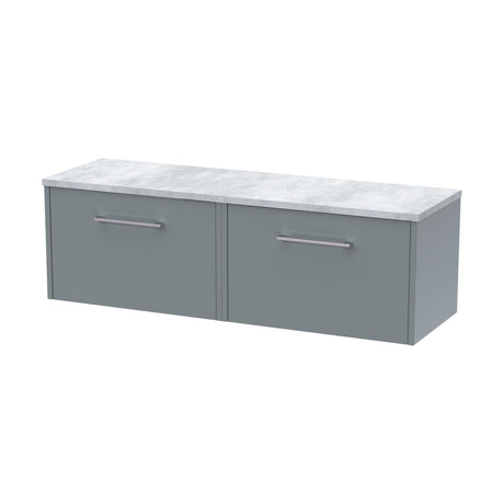 [BFPF2322LBG2] Winshill Contemporary 2 Drawer Wall Hung Vanity Unit with Bellato Grey Laminate Worktop - Choice of Colour - Cutout