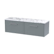 [BFPF2322LCM2] Winshill Contemporary 2 Drawer Wall Hung Vanity Unit with Laminate Worktop, Grey, 1200mm - Cutout