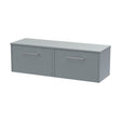 [BFPF2322W2] Winshill Contemporary 2 Drawer Wall Hung Vanity Unit with Worktop, Grey, 1200mm - Cutout