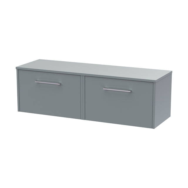 [BFPF2322W2] Winshill Contemporary 2 Drawer Wall Hung Vanity Unit with Worktop, Grey, 1200mm - Cutout
