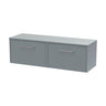 [BFPF2322W2] Winshill Contemporary 2 Drawer 1200mm Wall Hung Vanity Unit with Worktop - Choice of Colour - Cutout
