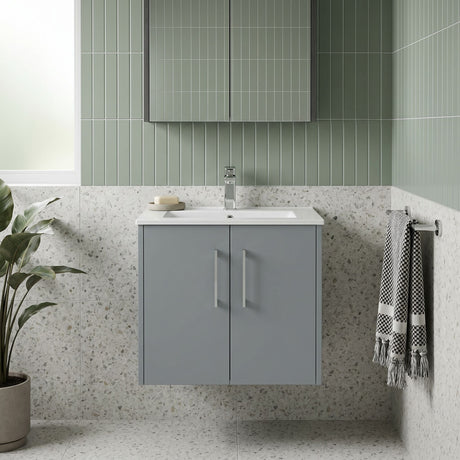 [BFPF2323B] Winshill Contemporary 2 Door Wall Hung Vanity Unit with Minimalist Basin - Choice of Size and Colour - Silo
