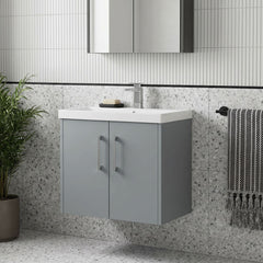 [BFPF2323D] Winshill Contemporary 2 Door Wall Hung Vanity Unit with Thin Edge Basin - Choice of Size and Colour
