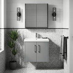 [BFPF2323D] Winshill Contemporary 2 Door Wall Hung Vanity Unit with Thin Edge Basin - Choice of Size and Colour