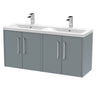 [BFPF2323F] Winshill Contemporary Wall Hung 4 Door Vanity Basin Unit with Ceramic Basin, 1200mm, Choice of Colour - Cutout