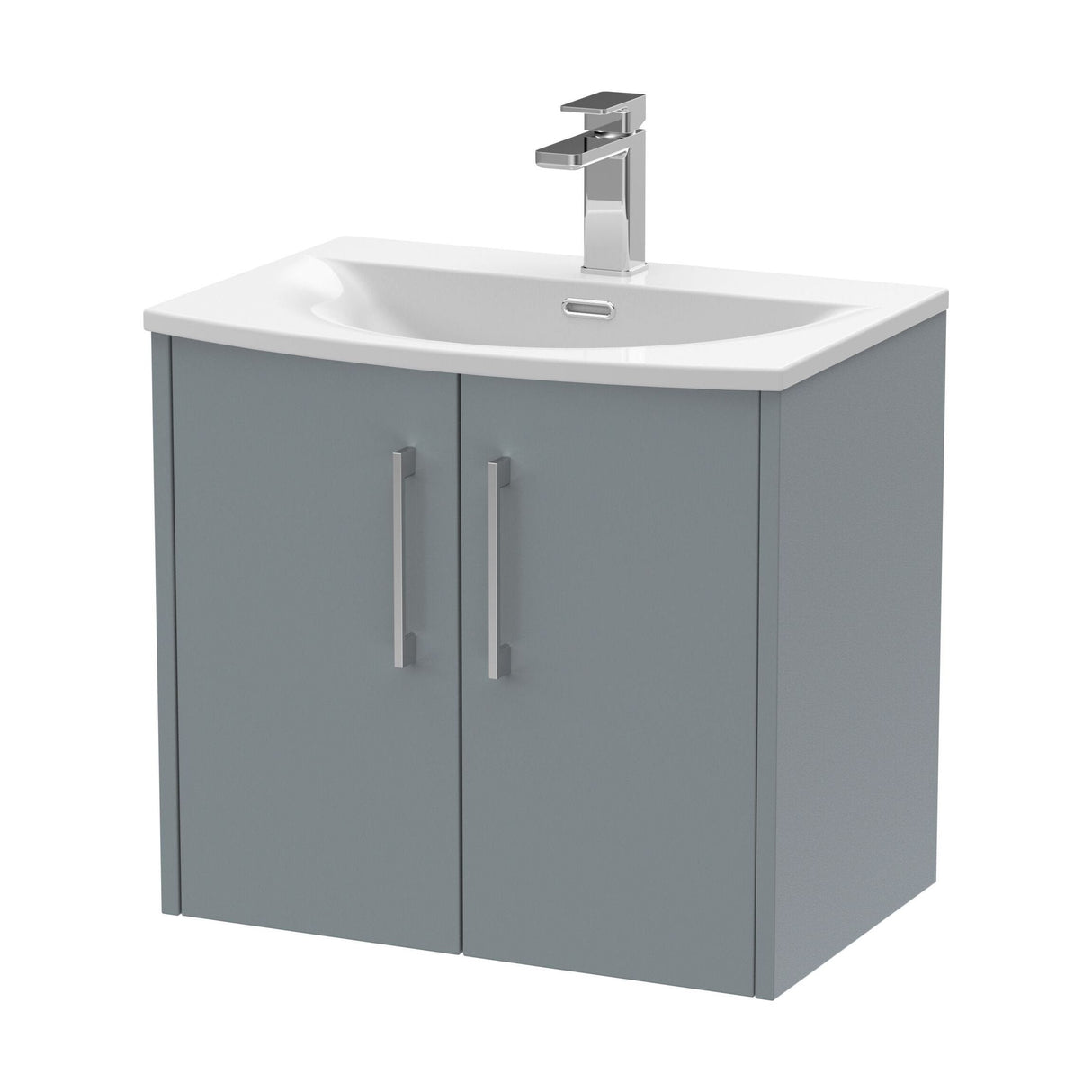 [BFPF2323G] Winshill Contemporary 2 Door Wall Hung Vanity Unit with Curved Basin - Choice of Size and Colour - Cutout