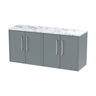 [BFPF2323LCM2] Winshill Contemporary 2 Door Wall Hung Vanity Unit with Carrera Marble Laminate Worktop - Choice of Colour - Cutout