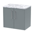 [BFPF2323LCM] Winshill Contemporary Wall Hung Vanity Unit with Laminate Worktop, Grey, 600mm - Cutout