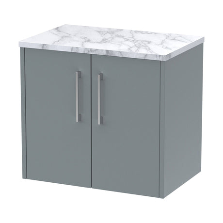 [BFPF2323LCM] Winshill Contemporary Wall Hung Vanity Unit with Laminate Worktop, Grey, 600mm - Cutout