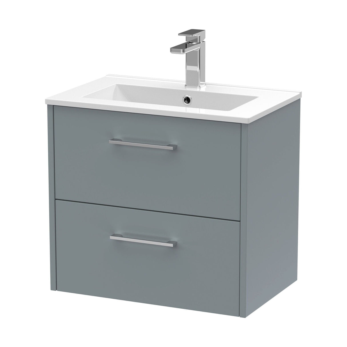 [BFPF2324B] Winshill Contemporary 2 Drawer Wall Hung Vanity Unit with Minimalist Basin, Choice of Size and Colour - Cutout