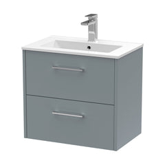 [BFPF2324B] Winshill Contemporary 2 Drawer Wall Hung Vanity Unit with Minimalist Basin, Choice of Size and Colour - Cutout