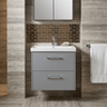 [BFPF2324D] Winshill Contemporary 2 Drawer Wall Hung Vanity Unit with Thin Edge Basin - Choice of Size and Colour - Silo