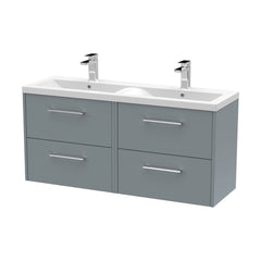 [BFPF2324F] Winshill Contemporary 4 Drawer Wall Hung Vanity Unit with Double Basin, 1200mm, Choice of Colour - Cutout
