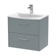 [BFPF2324G] Winshill Contemporary 2 Drawer Wall Hung Vanity Unit with Curved Basin, Grey, 600mm - Cutout