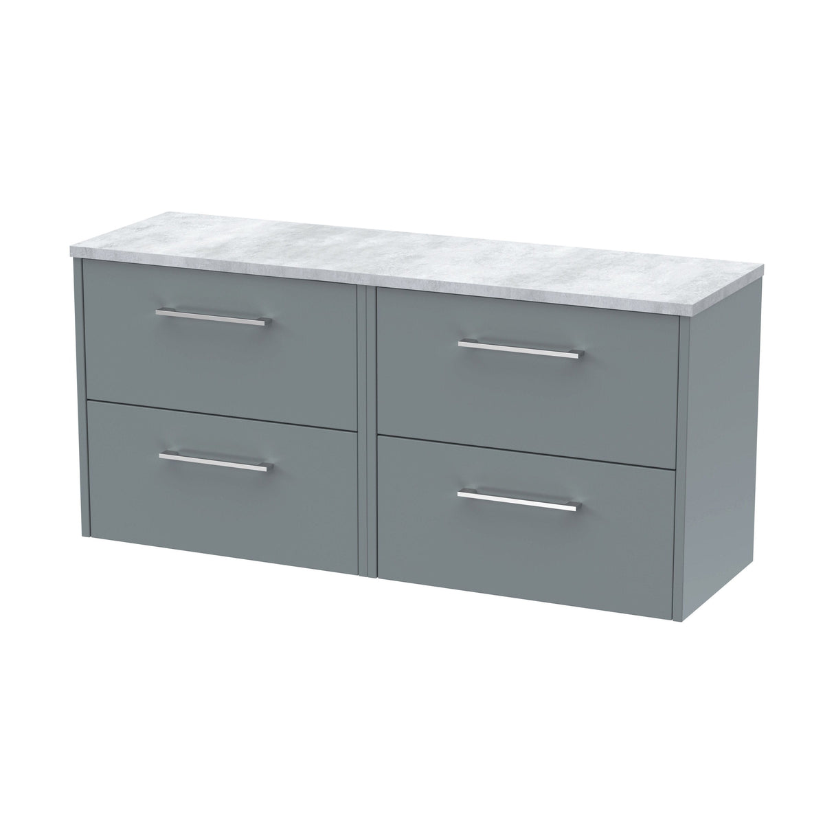 [BFPF2324LBG2] Winshill Contemporary 4 Drawer Wall Hung Vanity Unit with Bellato Grey Laminate Worktop - Choice of Colour - Cutout