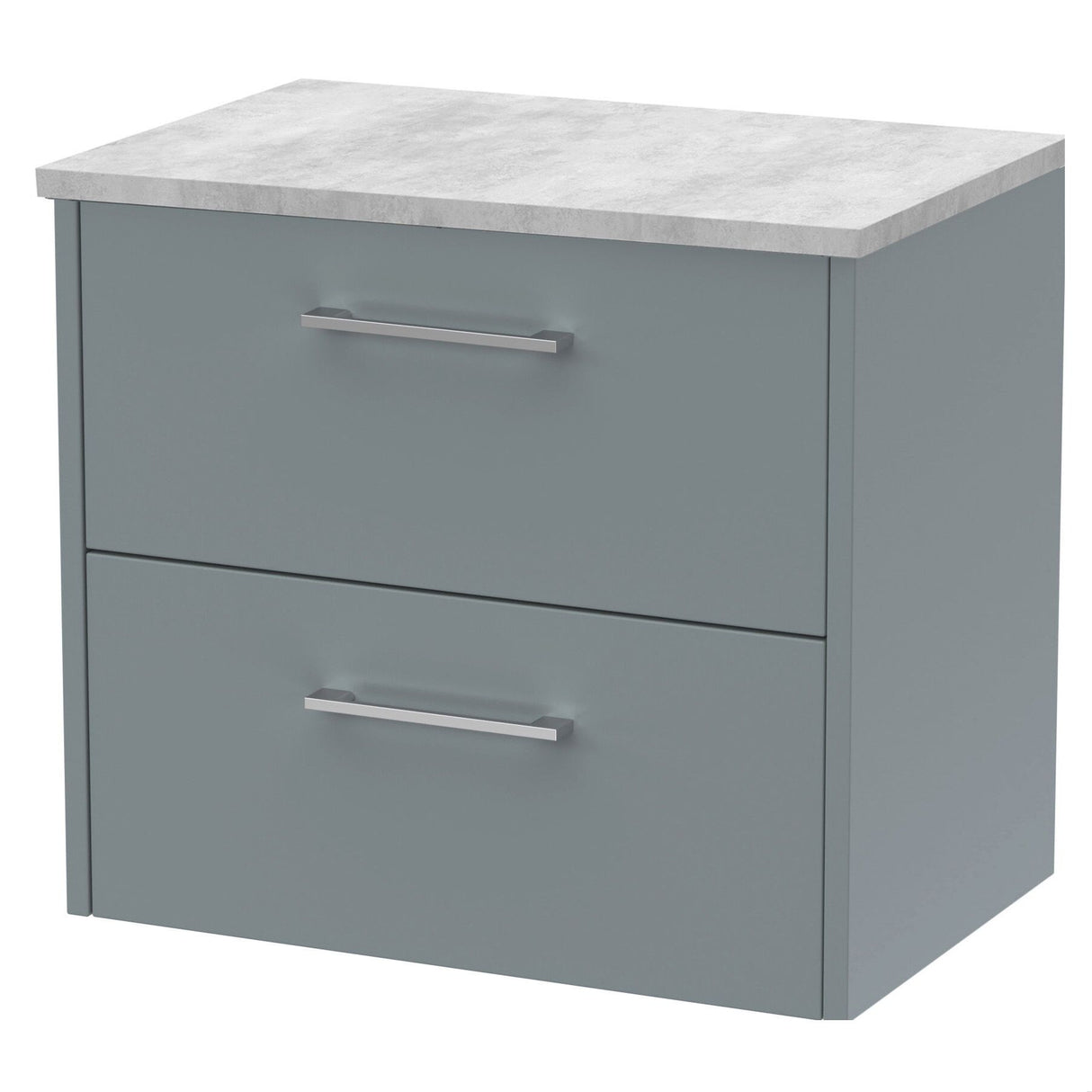 [BFPF2324LBG] Winshill Contemporary 2 Drawer Wall Hung Vanity Unit with Laminate Worktop - Choice of Size and Colour - Cutout
