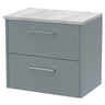 [BFPF2324LBG] Winshill Contemporary 2 Drawer Wall Hung Vanity Unit with Laminate Worktop - Choice of Size and Colour - Cutout