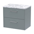 [BFPF2324LCM] Winshill Contemporary 2 Drawer Wall Hung Vanity Unit with Laminate Worktop, Grey, 600mm - Cutout