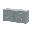 [BFPF2324W2] Winshill Contemporary 4 Drawer Wall Hung Vanity Unit with Worktop, Grey, 1200mm - Cutout
