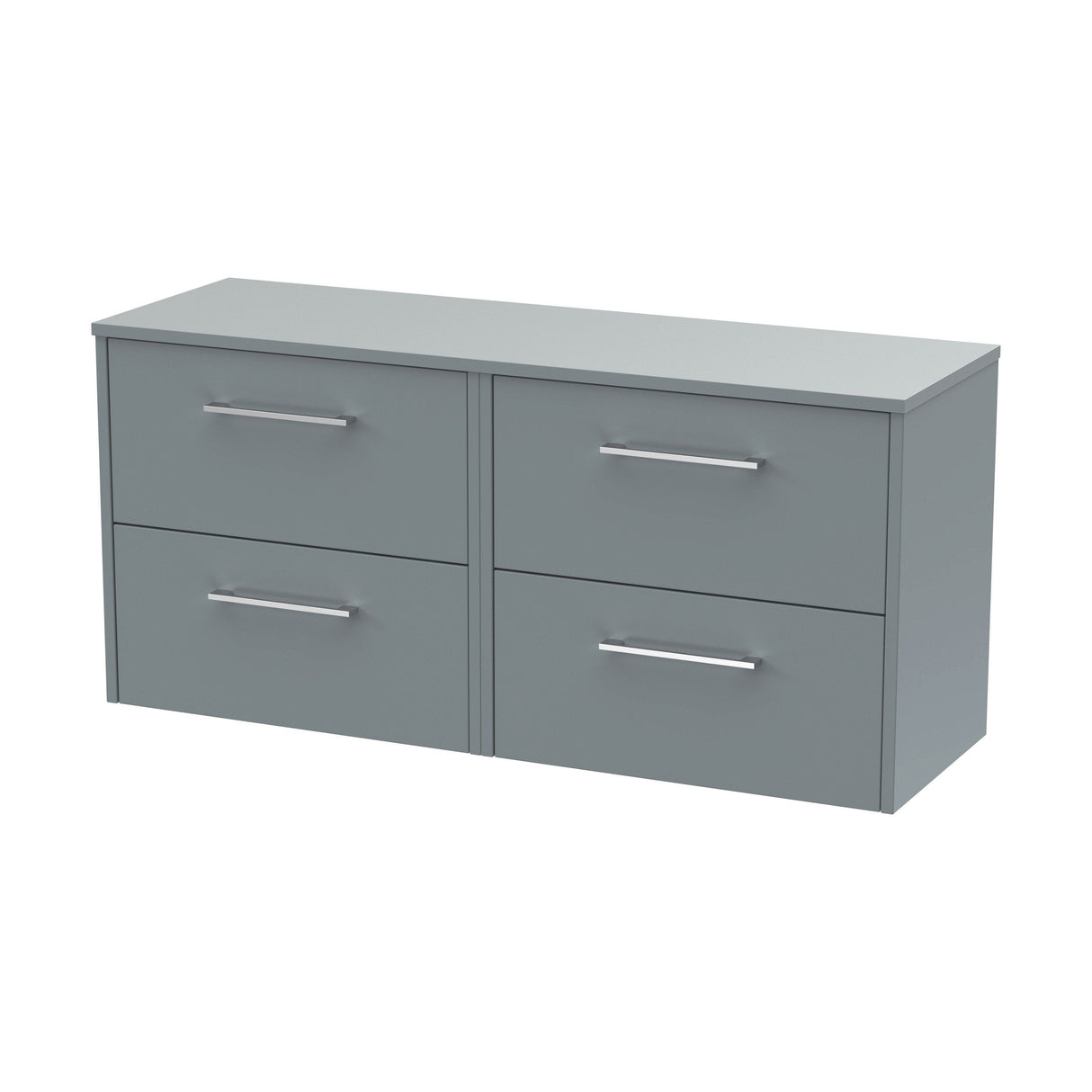 [BFPF2324W2] Winshill Contemporary 4 Drawer 1200mm Wall Hung Vanity Unit with Worktop - Choice of Colour - Cutout