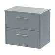 [BFPF2324W] Winshill Contemporary 2 Drawer Wall Hung Vanity Unit with Worktop, Grey, 600mm - Cutout