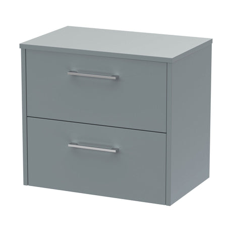 [BFPF2324W] Winshill Contemporary 2 Drawer Wall Hung Vanity Unit with Worktop - Choice of Size and Colour - Cutout