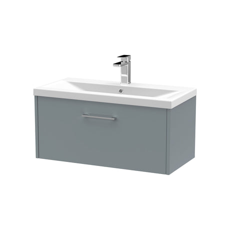 [BFPF2325A] Winshill Contemporary 1 Drawer Wall Hung Vanity Unit with Mid-Edge Basin - Choice of Size and Colour - Cutout