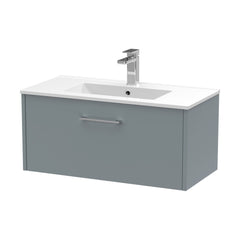[BFPF2325B] Winshill Wall Hung 1 Drawer Vanity Unit with 1 Tap Hole Minimalist Basin, Choice of Size and Colour - Cutout
