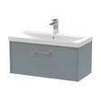 [BFPF2325D] Winshill Contemporary 1 Drawer Wall Hung Vanity Unit with Thin Edge Basin, Grey, 800mm - Cutout