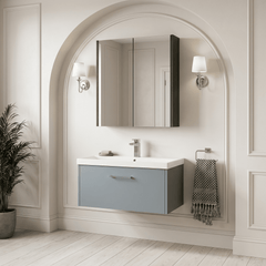 [BFPF2325D] Winshill Contemporary 1 Drawer Wall Hung Vanity Unit with Thin Edge Basin - Choice of Size and Colour