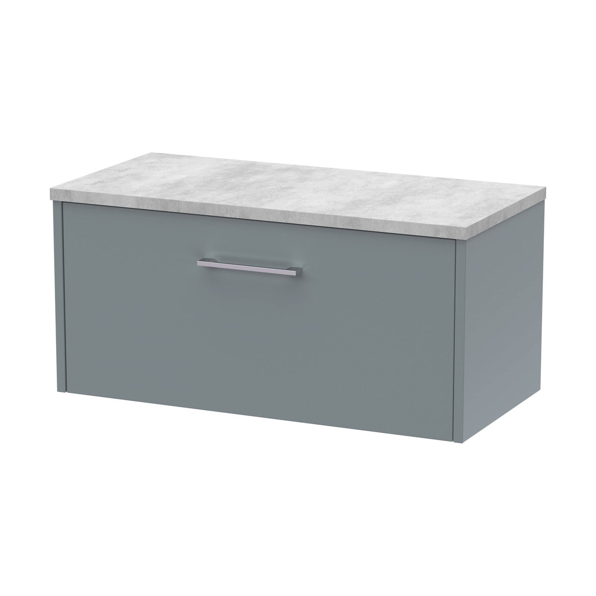 [BFPF2325LBG] Winshill Contemporary 1 Drawer Wall Hung Vanity Unit with Bellato Grey Laminate Worktop - Choice of Size and Colour - Cutout