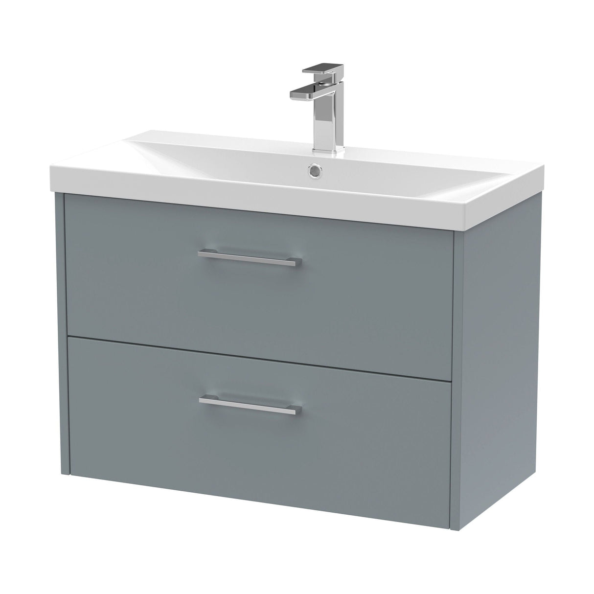 [BFPF2326D] Winshill Contemporary 2 Drawer Wall Hung Vanity Unit with Thin Edge Basin - Choice of Size and Colour - Cutout