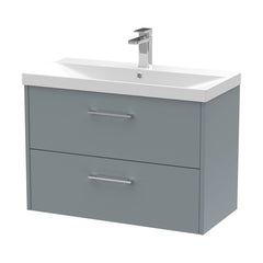 [BFPF2326D] Winshill Contemporary 2 Drawer Wall Hung Vanity Unit with Thin Edge Basin - Choice of Size and Colour - Cutout