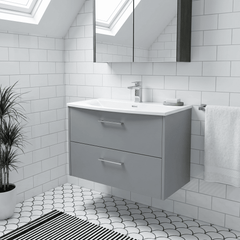 [BFPF2326G] Winshill Contemporary 2 Drawer Wall Hung Vanity Unit with Curved Basin, Choice of Colour