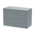 [BFPF2326W] Winshill Contemporary 2 Drawer Wall Hung Vanity Unit with Worktop, Grey, 800mm - Cutout