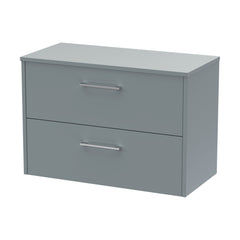 [BFPF2326W] Winshill Contemporary 2 Drawer Wall Hung Vanity Unit with Worktop - Choice of Size and Colour - Cutout