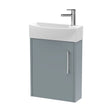 [BFPF2361L] Winshill Contemporary 1 Door Left-Hand Wall Hung Cloakroom Vanity Unit with Basin, Grey, 440mm - Cutout