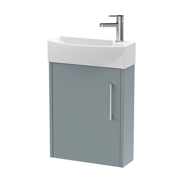 [BFPF2361L] Winshill Contemporary 1 Door Left-Hand Wall Hung Cloakroom Vanity Unit with Basin, Grey, 440mm - Cutout