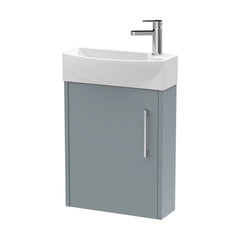 [BFPF2361L] Winshill Contemporary 1 Door Wall Hung Cloakroom Vanity Unit with Basin - Choice of Orientation and Colour - Cutout