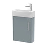 [BFPF2361L] Winshill Contemporary 1 Door Wall Hung Cloakroom Vanity Unit with Basin - Choice of Orientation and Colour - Cutout
