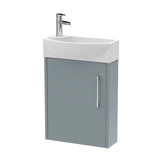 [BFPF2361R] Winshill Contemporary 1 Door Right-Hand Wall Hung Cloakroom Vanity Unit with Basin, Grey, 440mm - Cutout