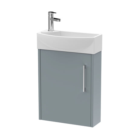 [BFPF2361R] Winshill Contemporary 1 Door Wall Hung Cloakroom Vanity Unit with Basin - Choice of Orientation and Colour - Cutout