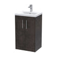 [BFPF2601A] Winshill Contemporary 2 Door Floor Standing Vanity Unit with Mid-Edge Basin, Metallic Slate, 500mm - Cutout